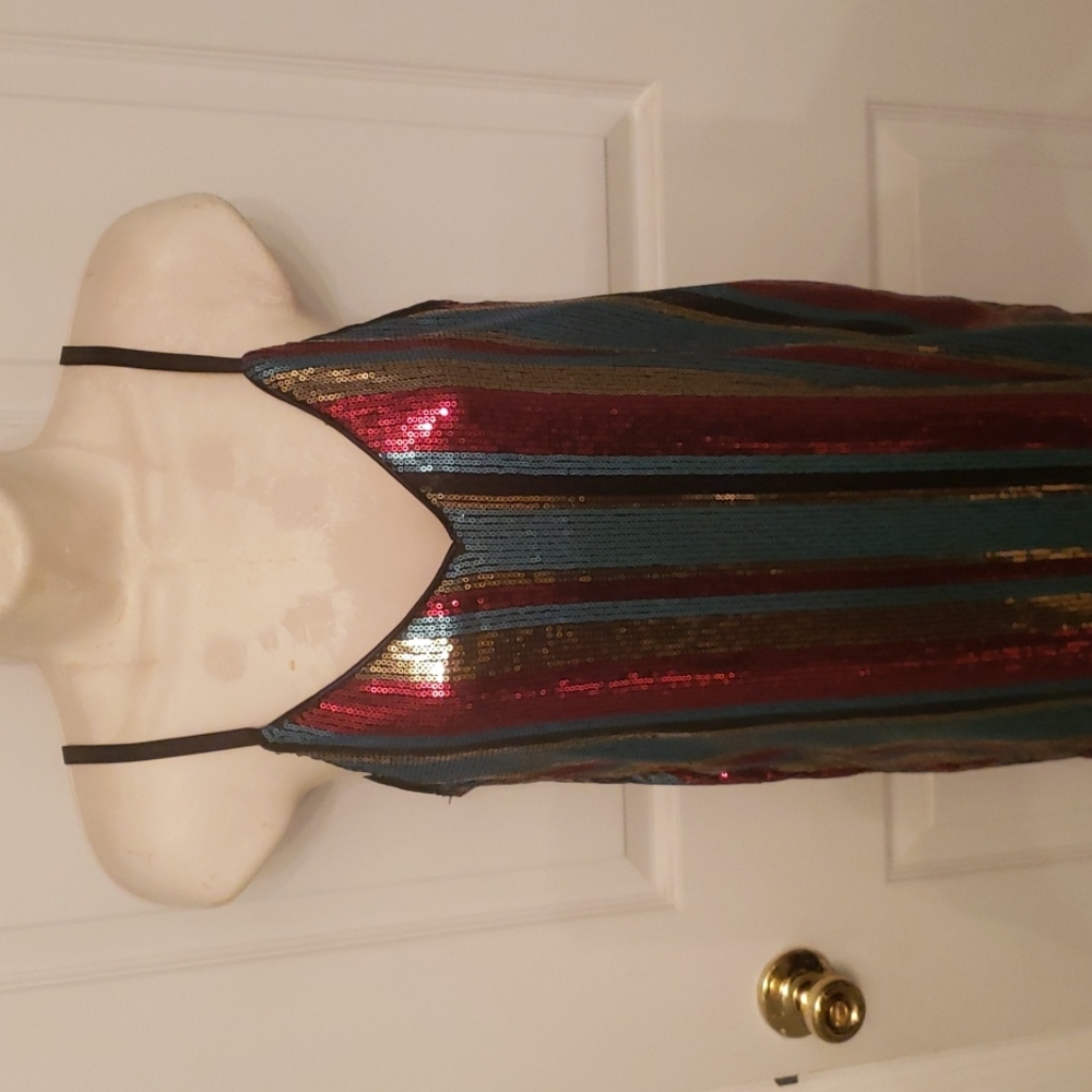 Striped Multicolor Sequin Tank
